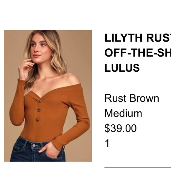 NWT Lulu’s Off the Shoulder Bodysuit - Picture 5 of 5